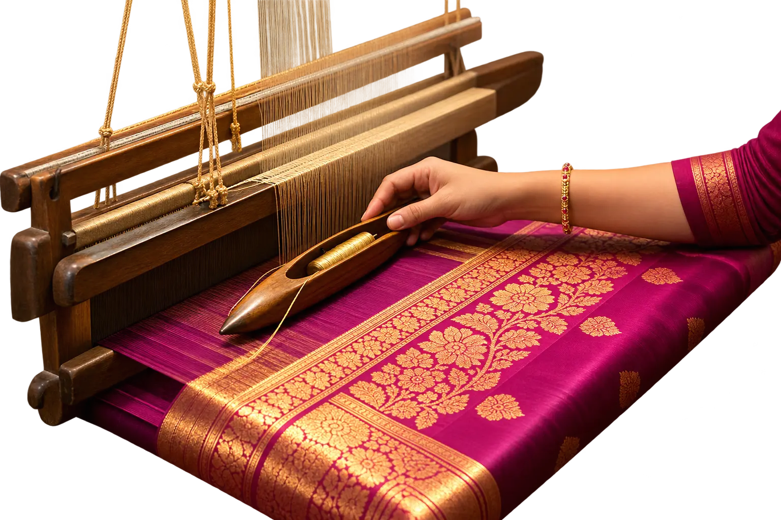 Traditional Bharathi Silks weaving